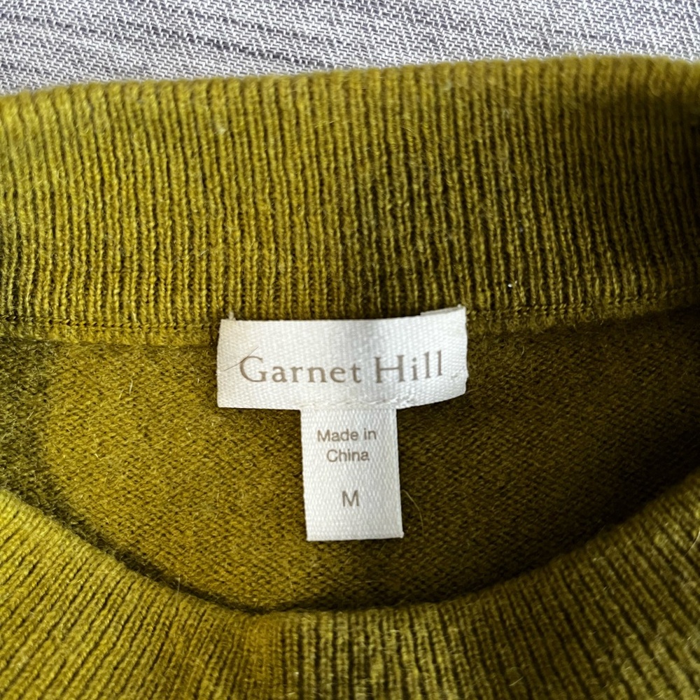 Garnet Hill Olive Green Odette Cashmere Sweater - Picture 6 of 8